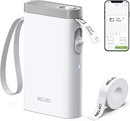 Nelko Label Maker Machine with Tape, P21 Bluetooth Label Printer, Wireless Mini Label Makers with Mu