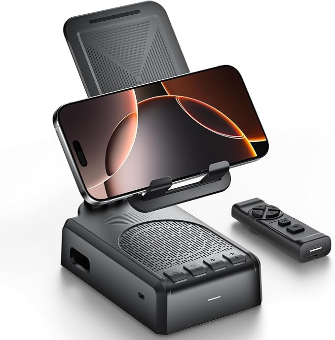 Cell Phone Stand with Bluetooth Speaker and Remote Control(Video Control/Camera Control),Portable Bl