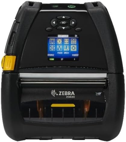 Zebra ZQ630 Mobile Barcode Label Printer | Wireless Bluetooth and WiFi | 4 Inch, Belt Clip, Charger
