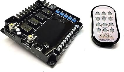 GAMA Electronics RF Remote Control System, 12VDC 4-Motor Polarity Reversing with Auxiliary Switch Le