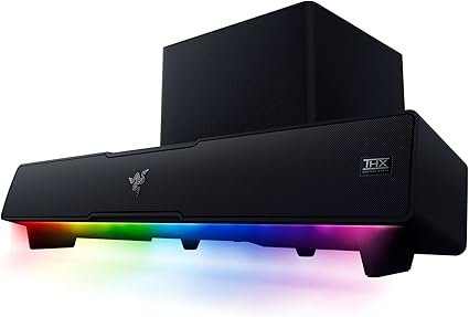 Razer Leviathan V2: Multi-Driver PC Gaming Soundbar with Subwoofer - THX Spatial Audio - Compact Des