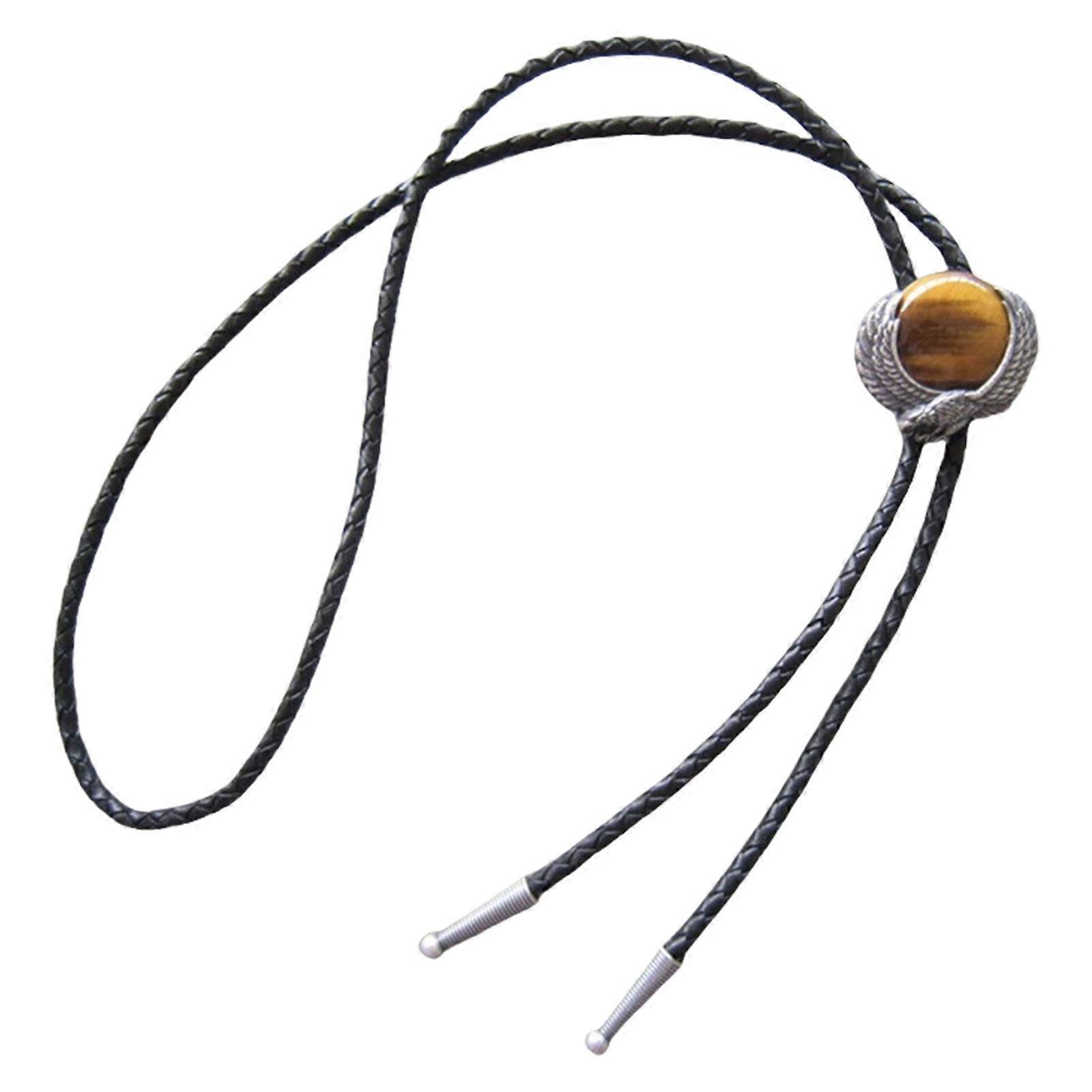 Distinctive Men's Leather Bolo Tie Men Leather Rodeos Necktie Garment Accessory for Men's Rodeos Fas