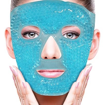 ZNÖCUETÖD Cold Face Eye Mask Ice Pack Reduce Facial Puff, Dark Circles, Gel Beads Hot Heat Cold Comp